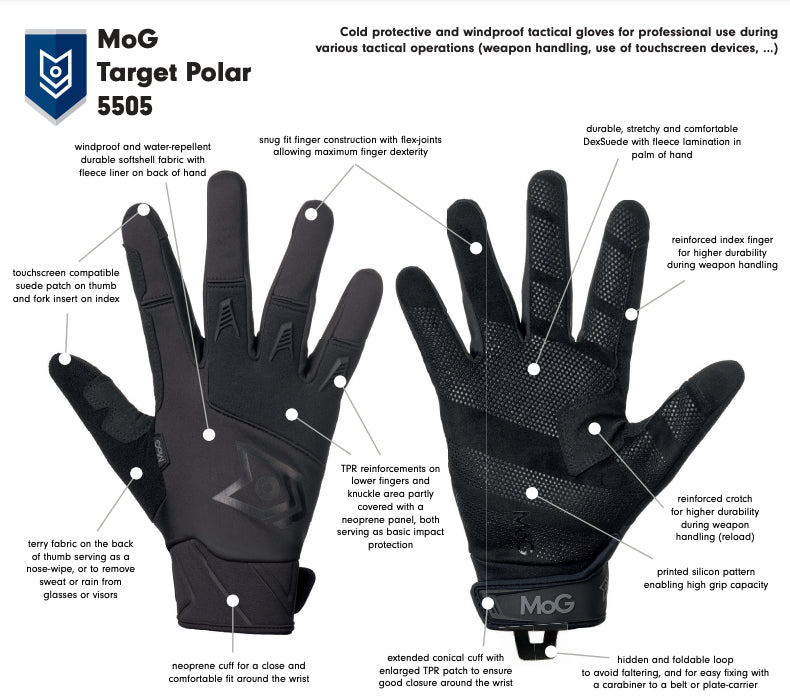 MoG - Masters of Gloves 5505B - TARGET Polar Winter Gloves Black